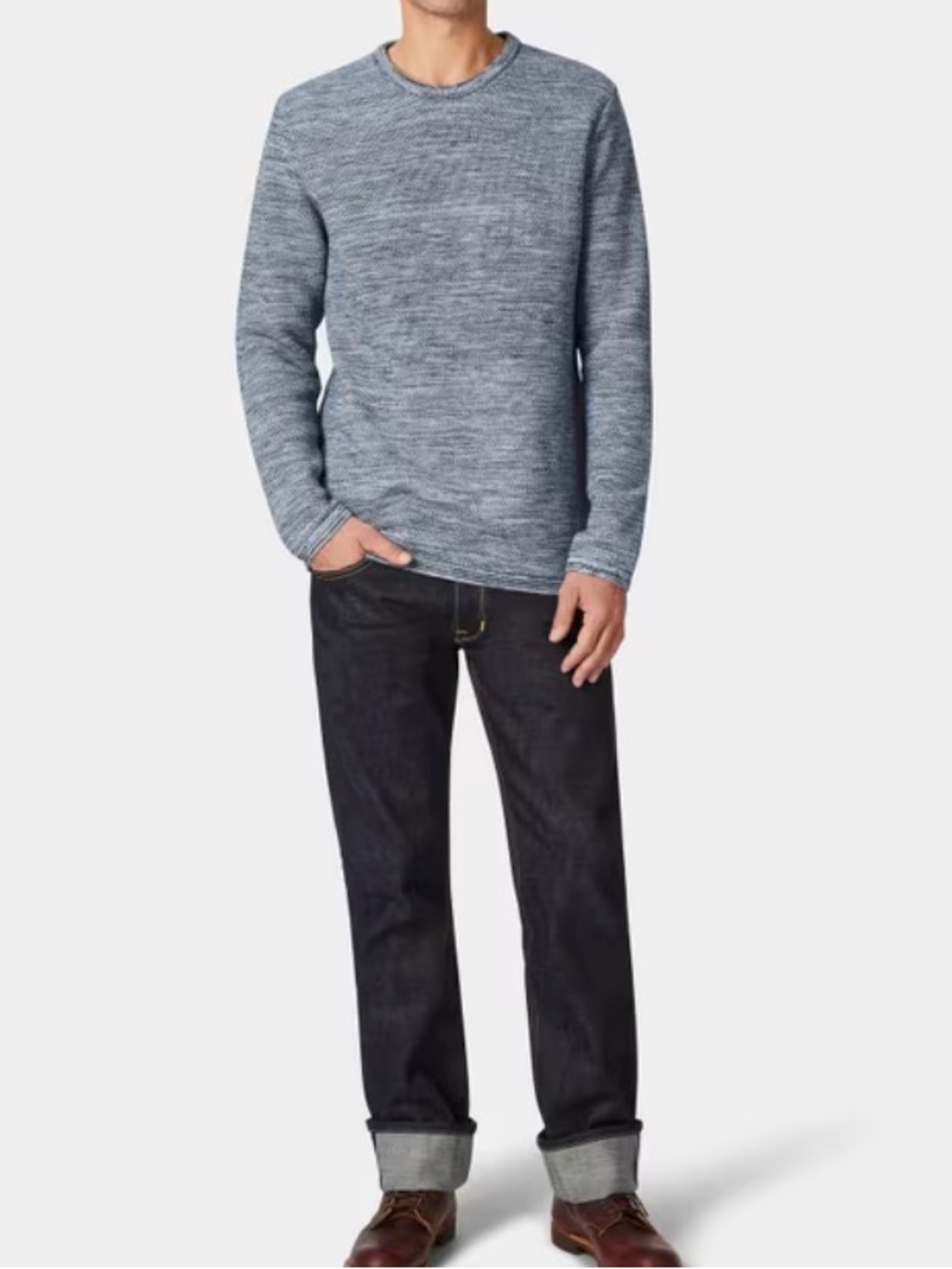 GOODFELLOW & CO Crewneck Textured Sweater in Grey Heather